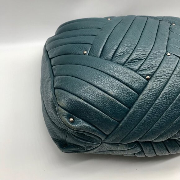 Kenneth Cole Blue Quilted Leather Hobo Bag - Picture 7 of 11